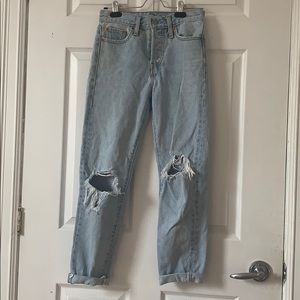 Levi’s High Waisted Distressed Light Wash Jeans